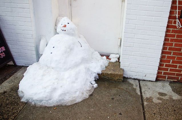 A melted snowman
